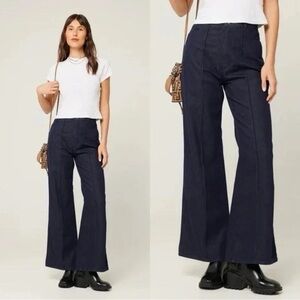 ROLLA'S NWT Size 27 Stay Blue Studio Flare High Rise Denim Jeans Wide Leg Boho